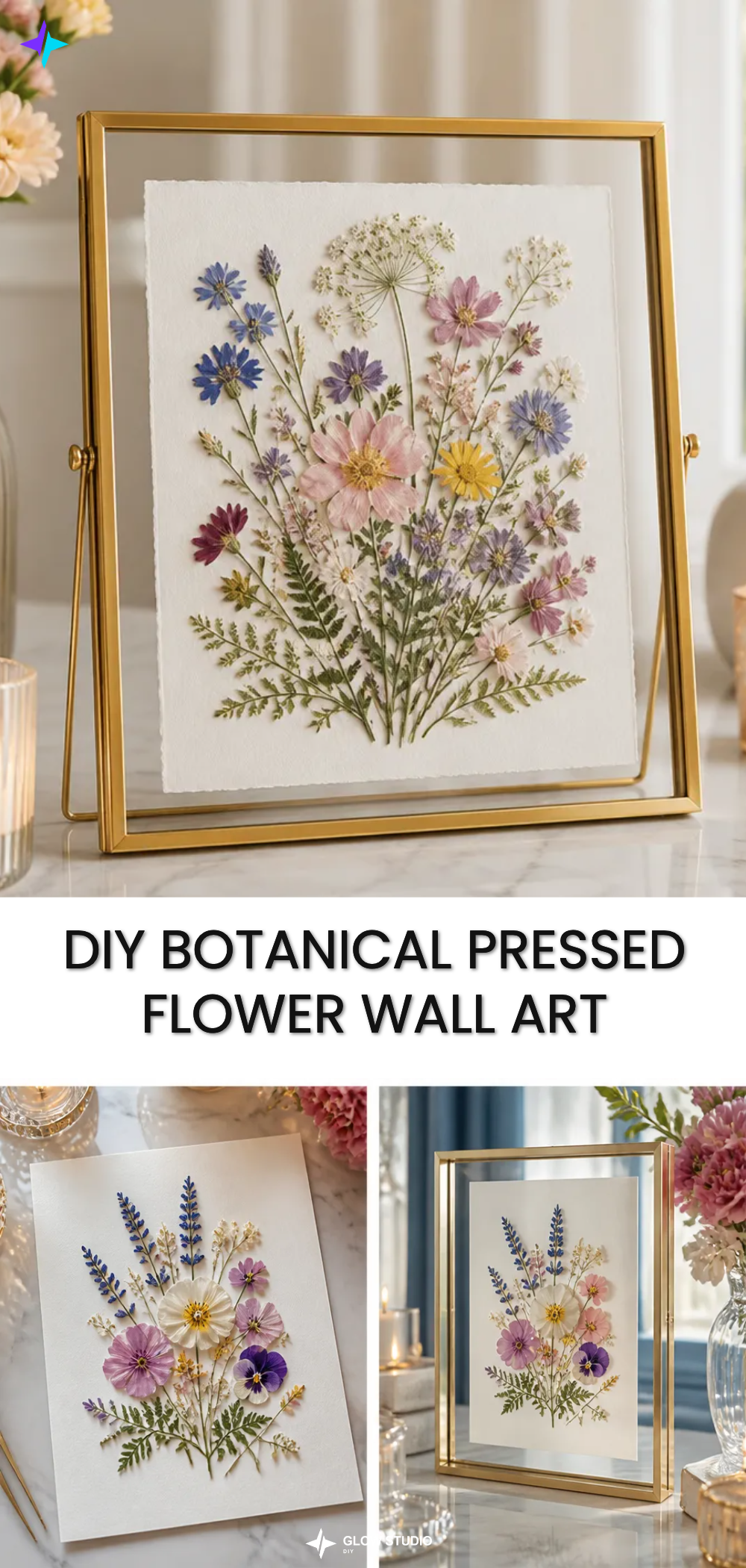 DIY Botanical Pressed Flower Wall Art