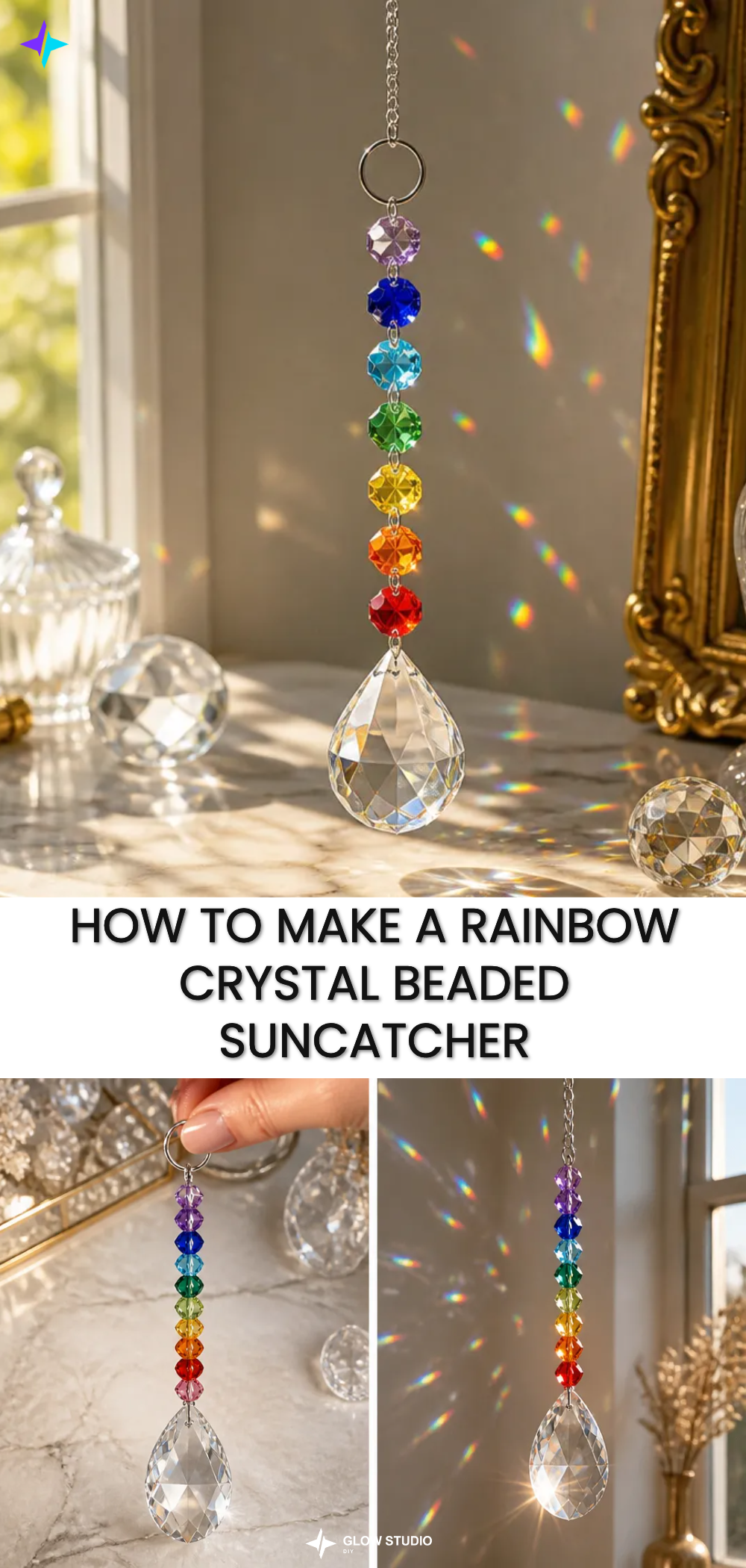How to Make a Rainbow Crystal Beaded Suncatcher