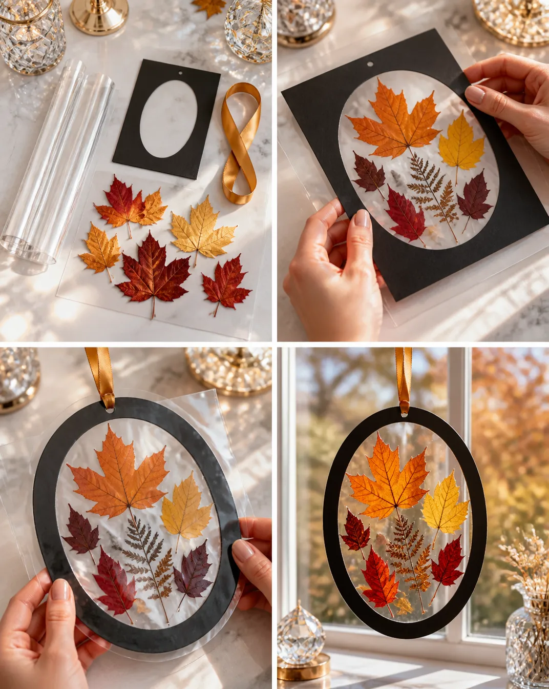 Pressed Leaf Fall Suncatcher