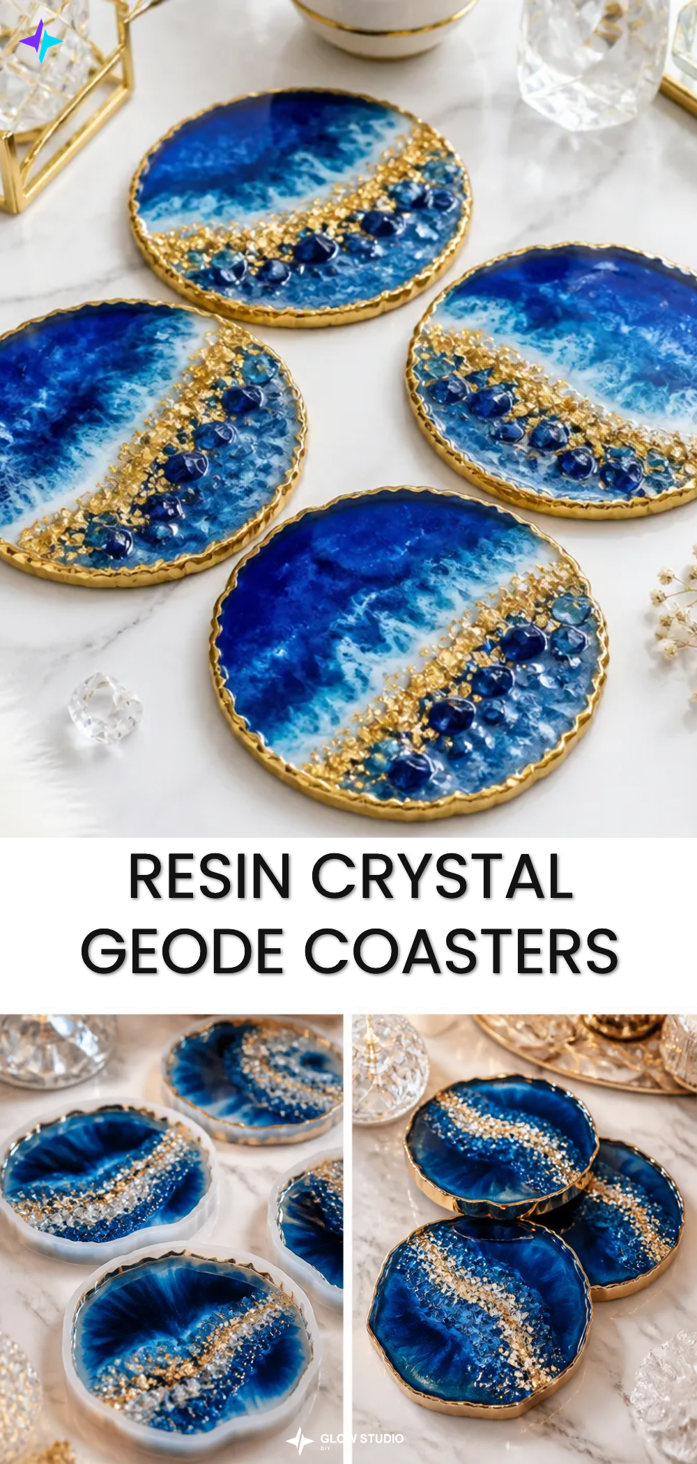 Resin Crystal Geode Coasters