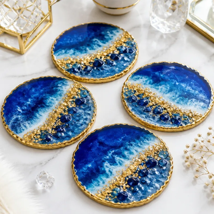 Resin Crystal Geode Coasters