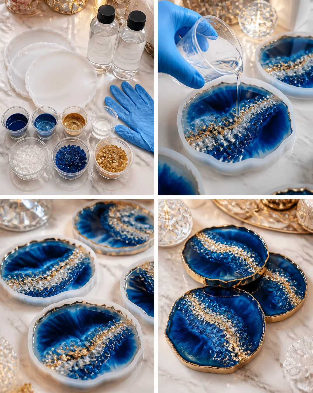 Resin Crystal Geode Coasters