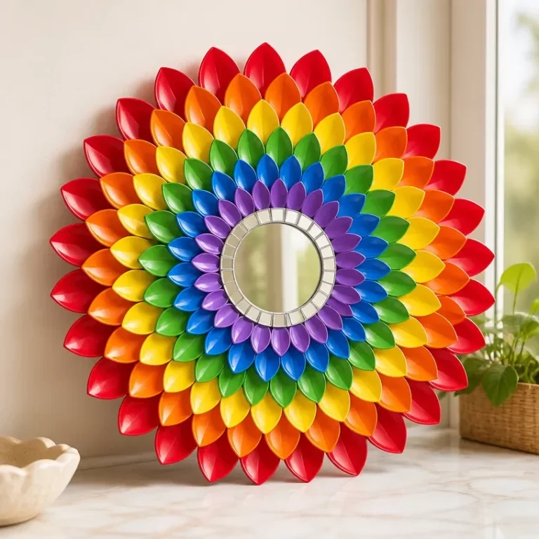 DIY Crystal Lotus Prism mirror frame for elegant home decor