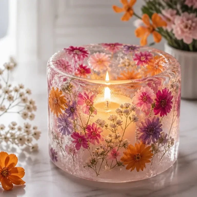 DIY crystal ice candle for elegant home decor
