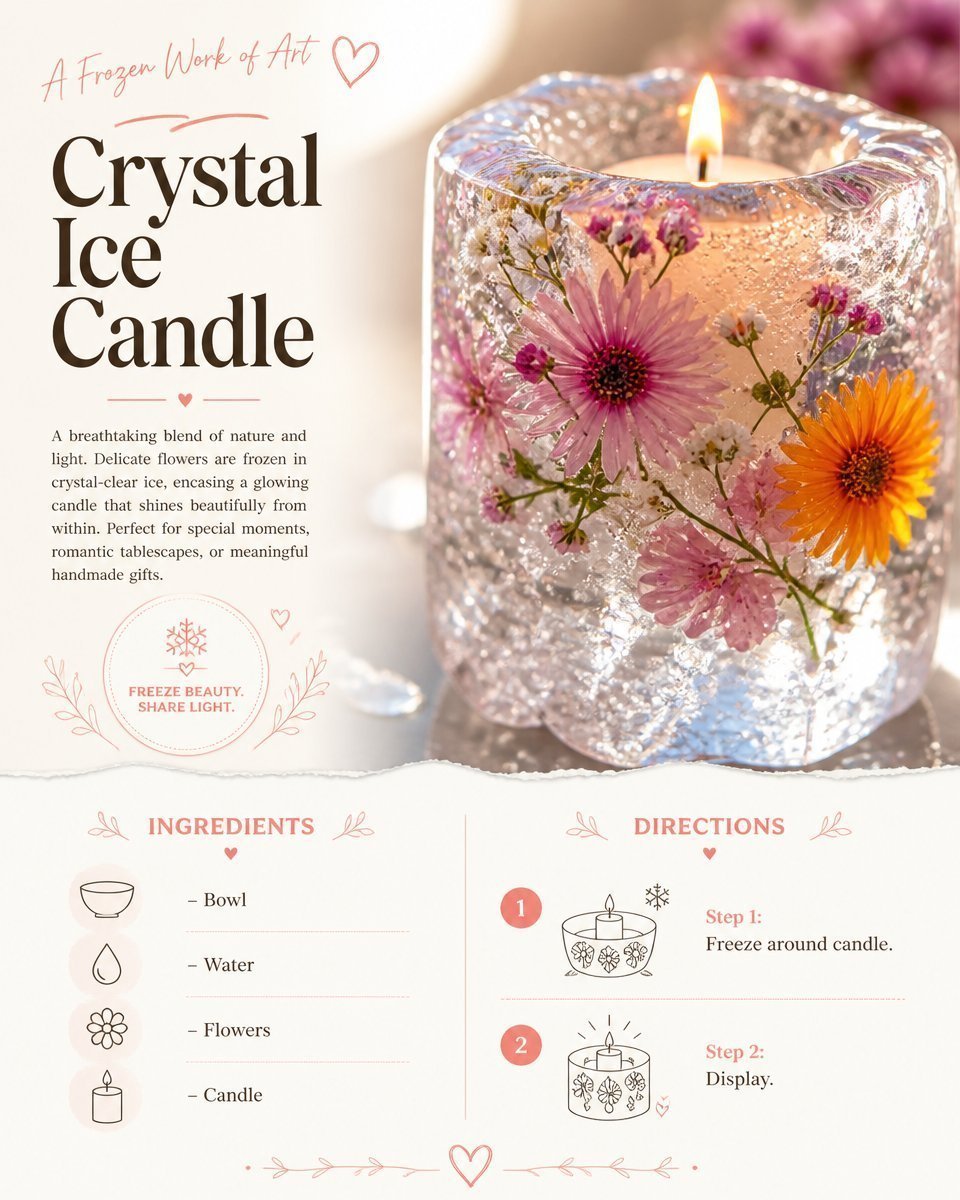 Crystal Ice Candle: Elegant Crystal-Inspired Home Decor