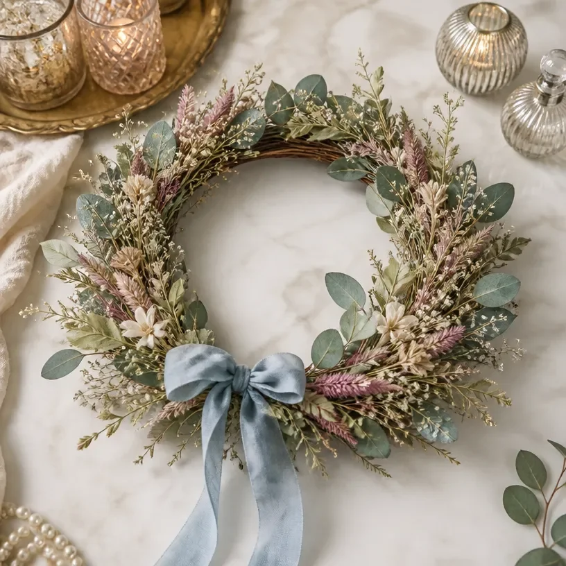 DIY Dried Flower Botanical Wreath for Wall Decor