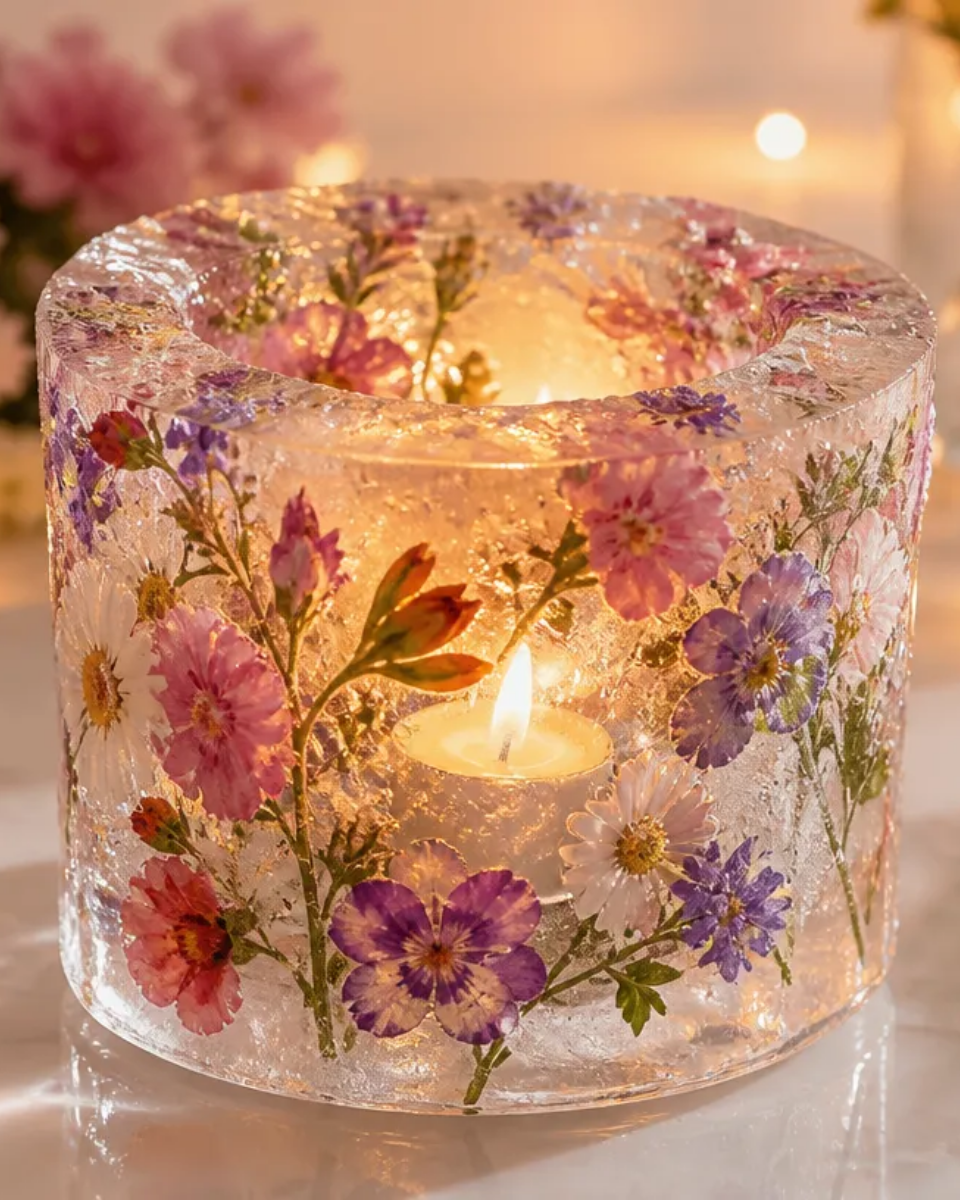 DIY Icy Crystal Candle for Elegant Home Decor