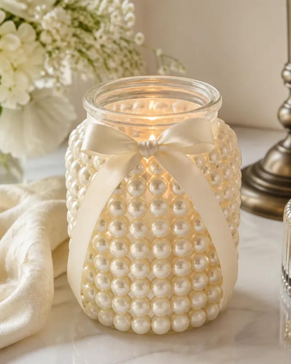 DIY Pearl-Inspired Candle Holder for Home Decor