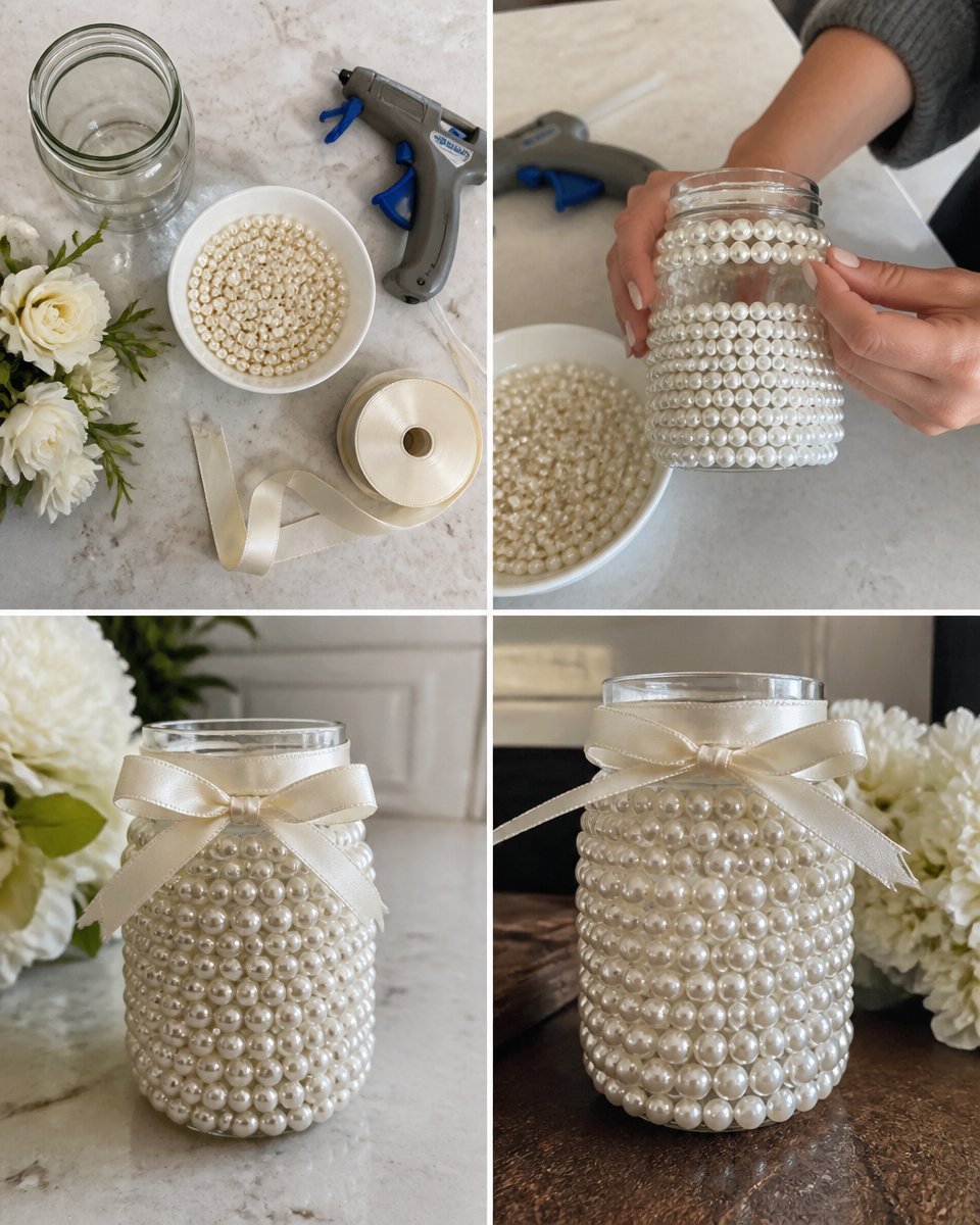 Elegant Pearl-Inspired Candle Holder for Home Decor