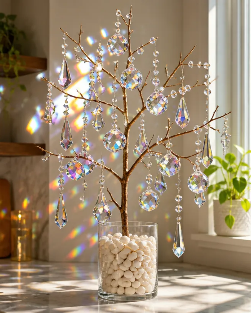 DIY Rainbow Prism Crystal Tree For Home Decor