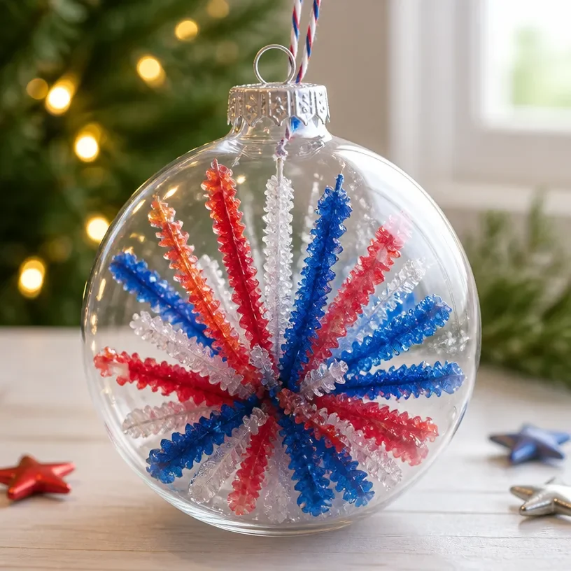 DIY crystal firework glass ornament for festive Christmas decor