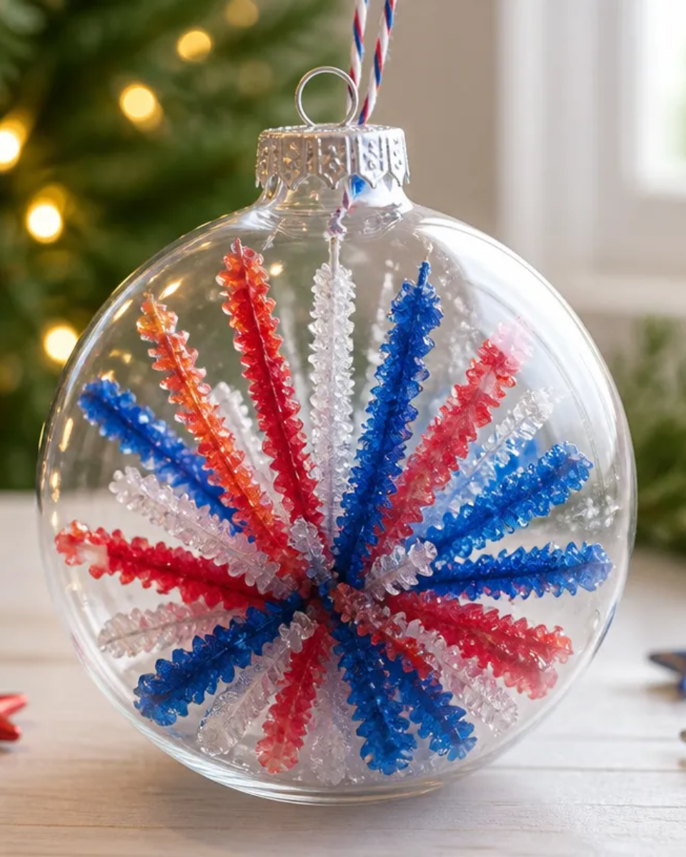 DIY Crystal Firework Glass Ornament for Christmas Decor