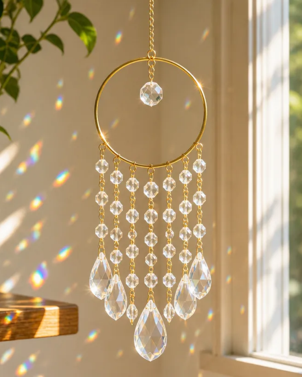 DIY Crystal Glass Suncatcher for Hanging Window Decor