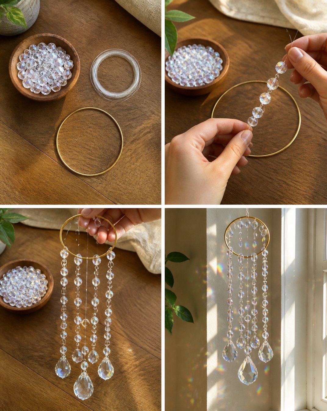 Crystal Glass Suncatcher for Hanging Window Decor