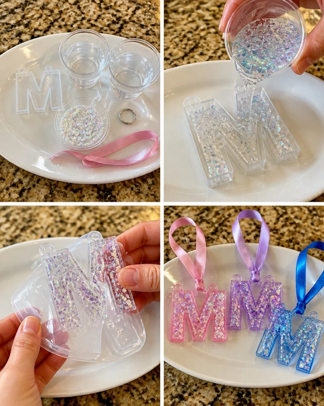 Crystal Monogram Ornament - Personalized Initial Letter Decoration