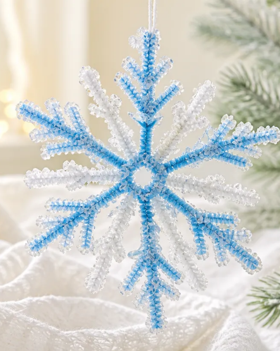 DIY Crystal Snowflake Ornament for Winter Decor