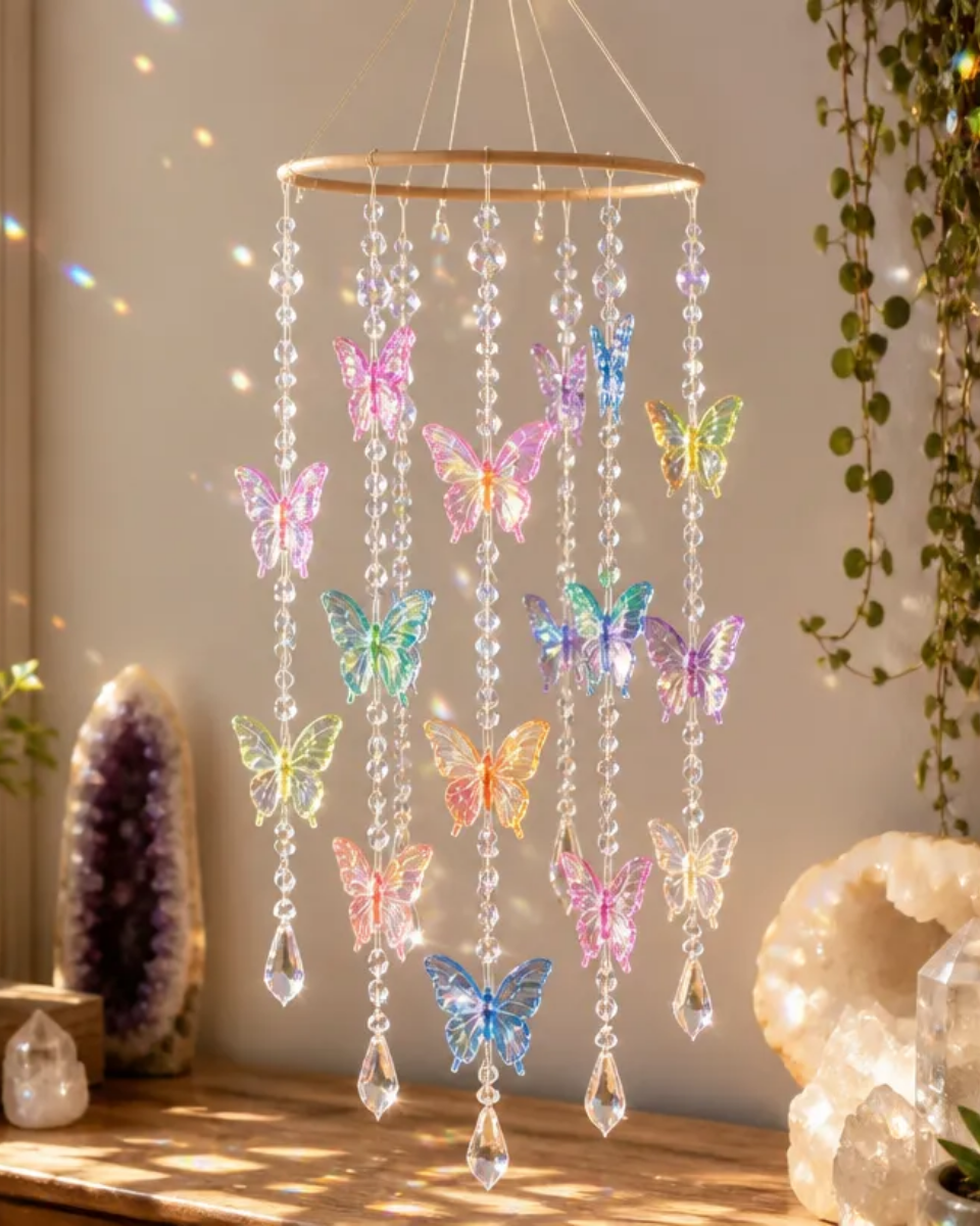 DIY Elegant Crystal Butterfly Mobile for Nursery Decor
