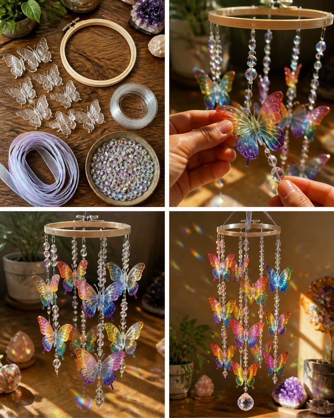 Elegant Crystal Butterfly Mobile for Nursery Decor