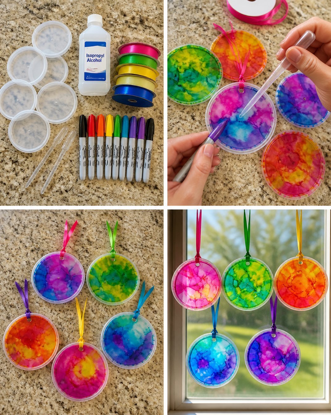 DIY Faux Stained Glass Suncatchers
