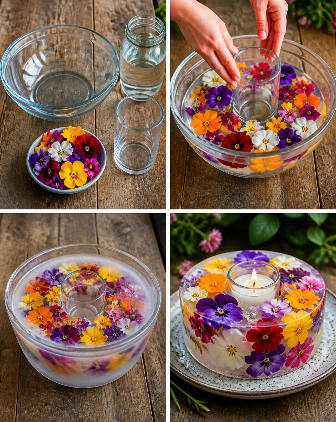 Floral Ice Candle Centerpiece for Summer Parties