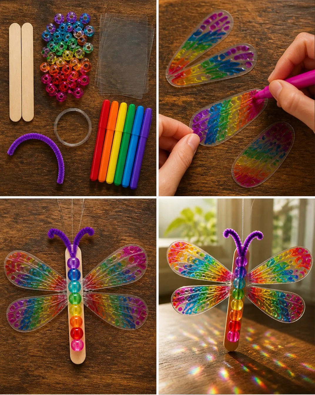 Magic Rainbow Dragonfly Suncatcher
