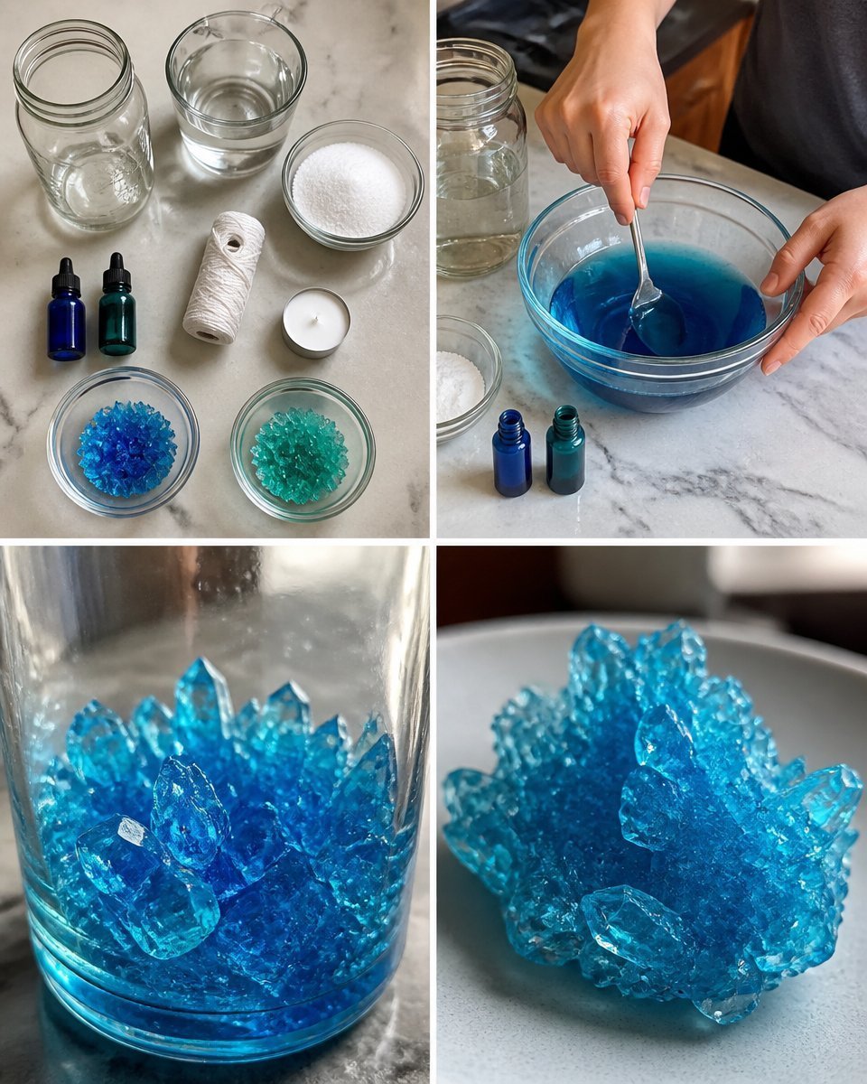 Ocean Blue Crystal Candle Holder - Elegant Home Decor Accent