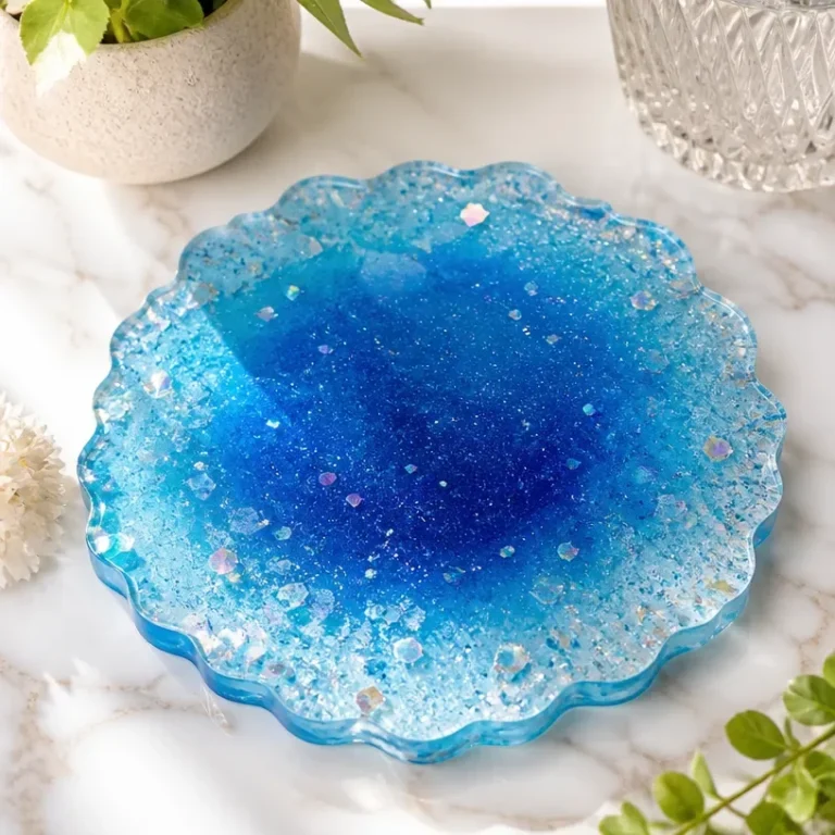DIY ocean resin coasters for coastal decor