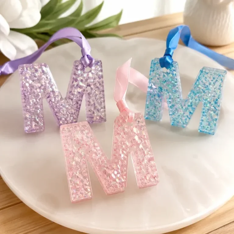 DIY crystal monogram ornament as a personalized glass keepsake.