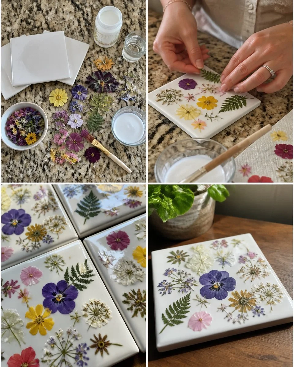Pressed Flower Coasters: Handmade Floral Home Decor