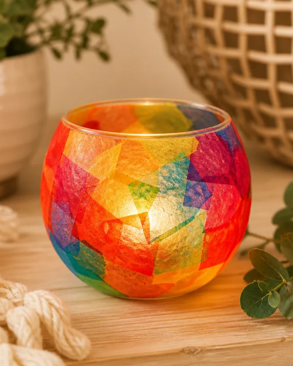 DIY Prismatic Candle Holders for Colorful Home Decor