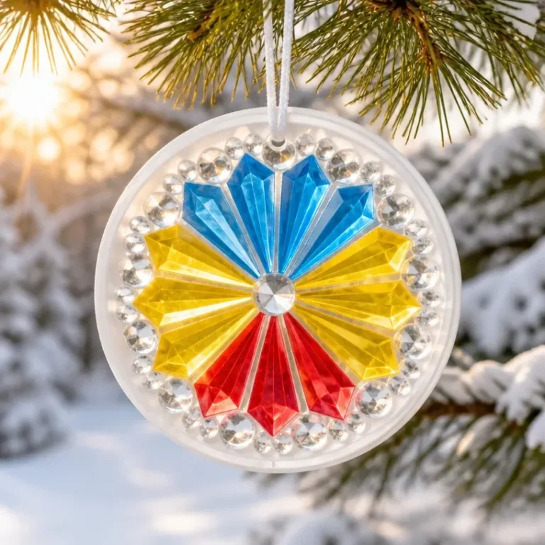 DIY Prismatic Rainbow Ice Ornament for Sparkling Holiday Decor
