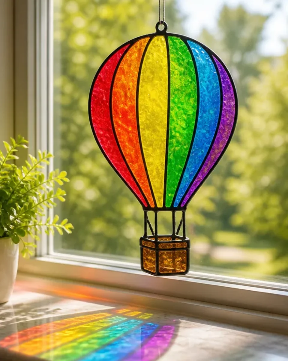 DIY Rainbow Prism Balloon Suncatcher for Windows