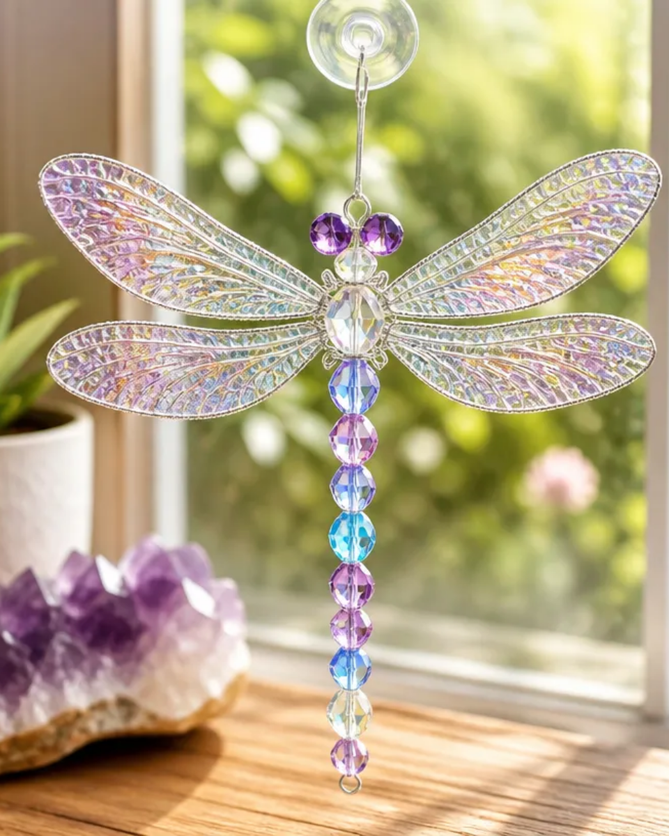 DIY Sparkling Bead Dragonfly Window Suncatcher