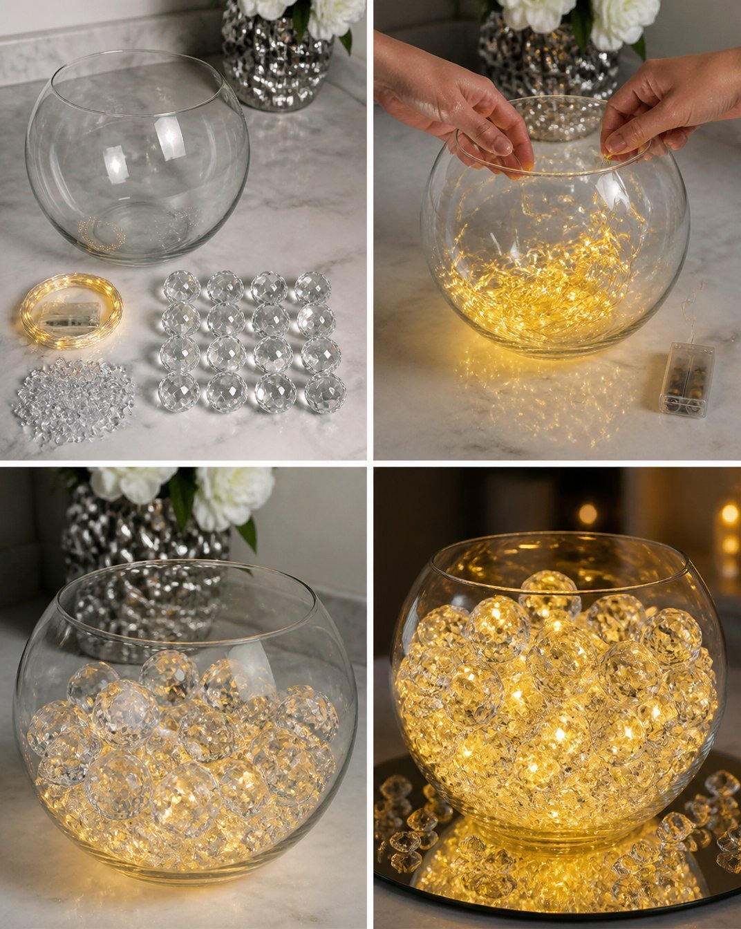 Elegant Crystal Orb Centerpiece for Table Decor