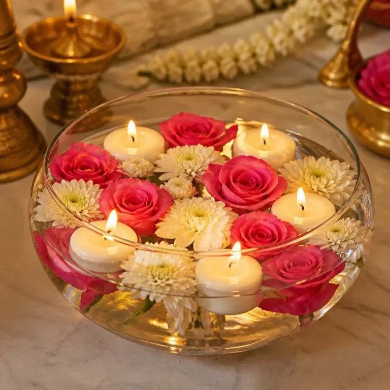 DIY floating flower candle centerpiece for home decor