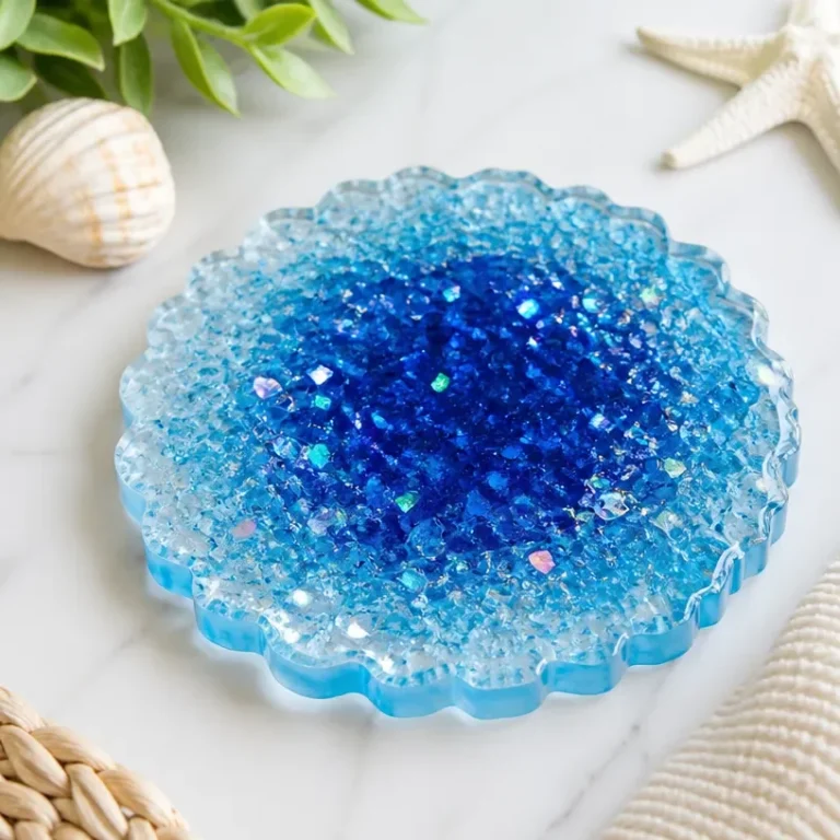 DIY ocean resin coasters for beachy home decor