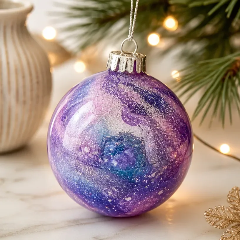 DIY opalescent celestial ornament for elegant home decor