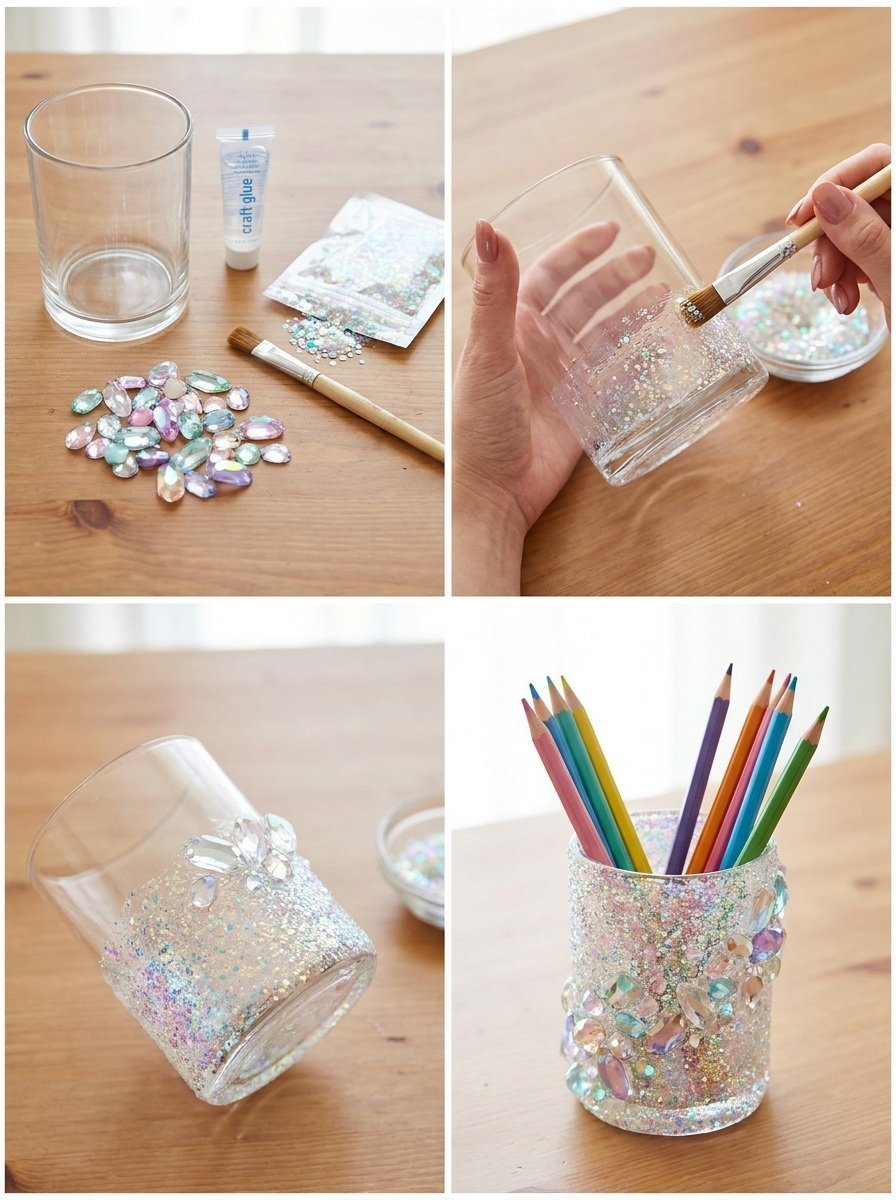 Iridescent Unicorn Crystal Pencil Holder