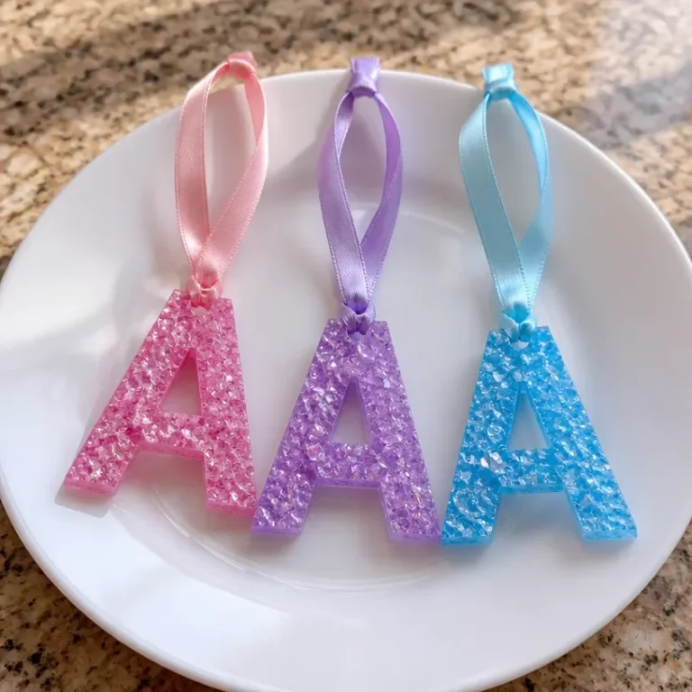 Personalized crystal ornament featuring initial design for a beautiful keepsake