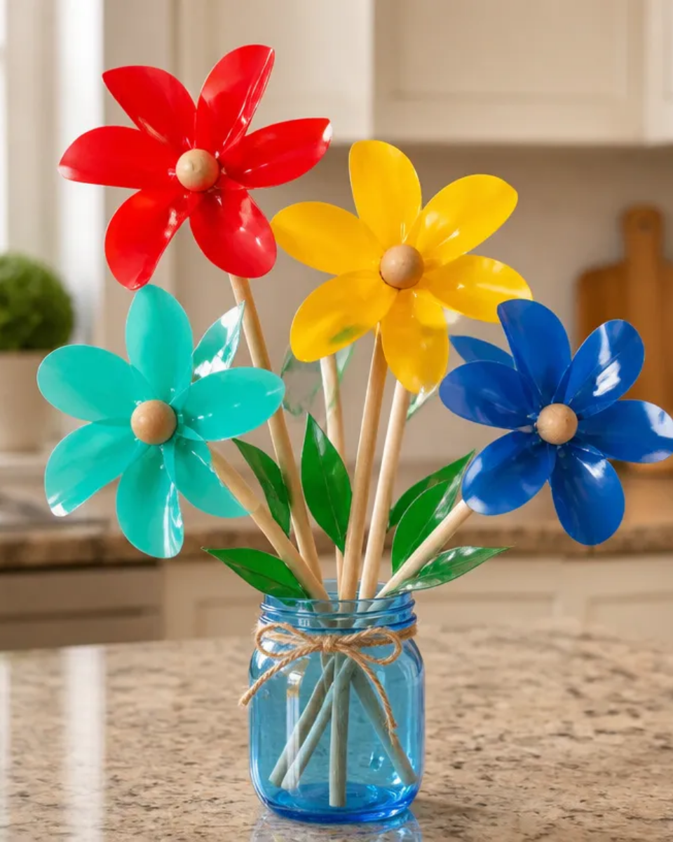 How to Make a Pinwheel Flower Garden Stake DIY Tutorial