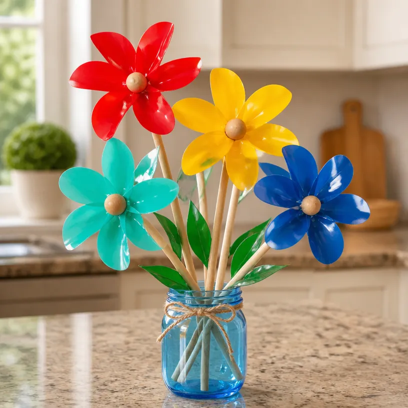 How to Make a Pinwheel Flower Garden Stake: DIY Tutorial for Home Decor