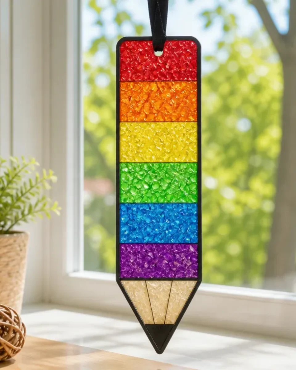 Rainbow Pencil Crayon Suncatcher DIY Window Art