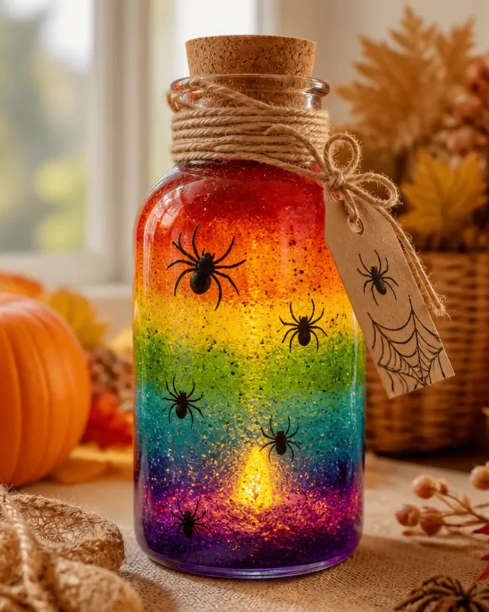 Rainbow Potion Bottle Lantern for Halloween Decor