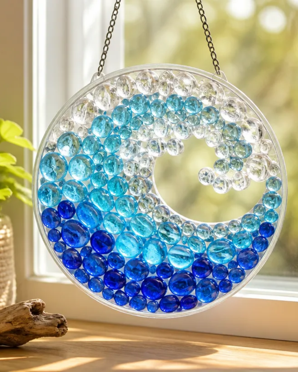 How to Make a Sea Glass Wave Suncatcher for Windows