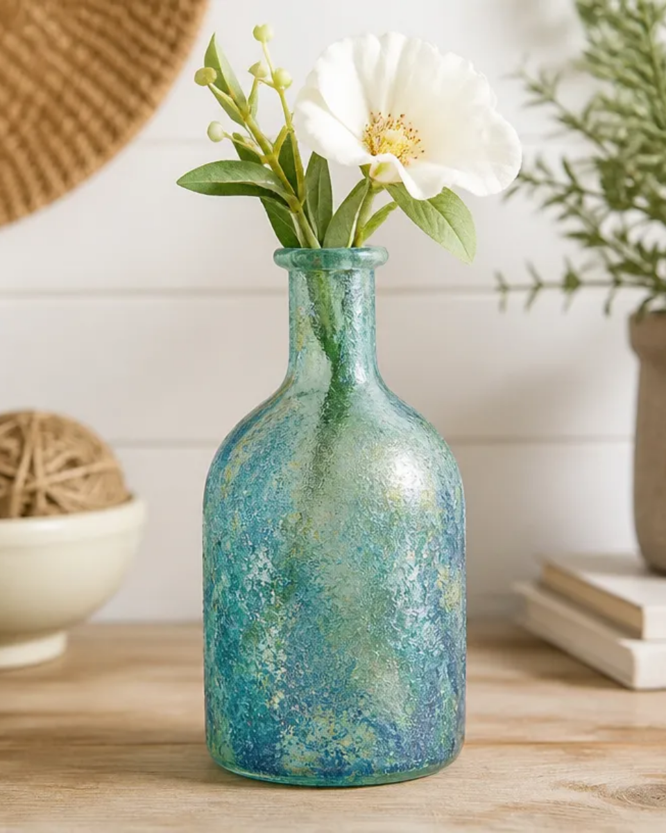 Sea Glass Bud Vase for Modern Home Decor