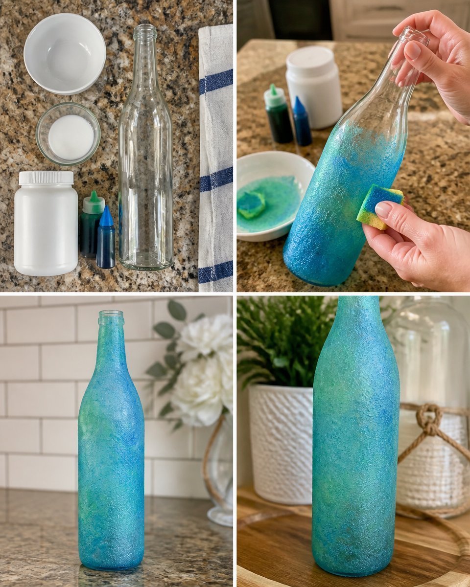 Sea Glass Bud Vase for Modern Home Decor